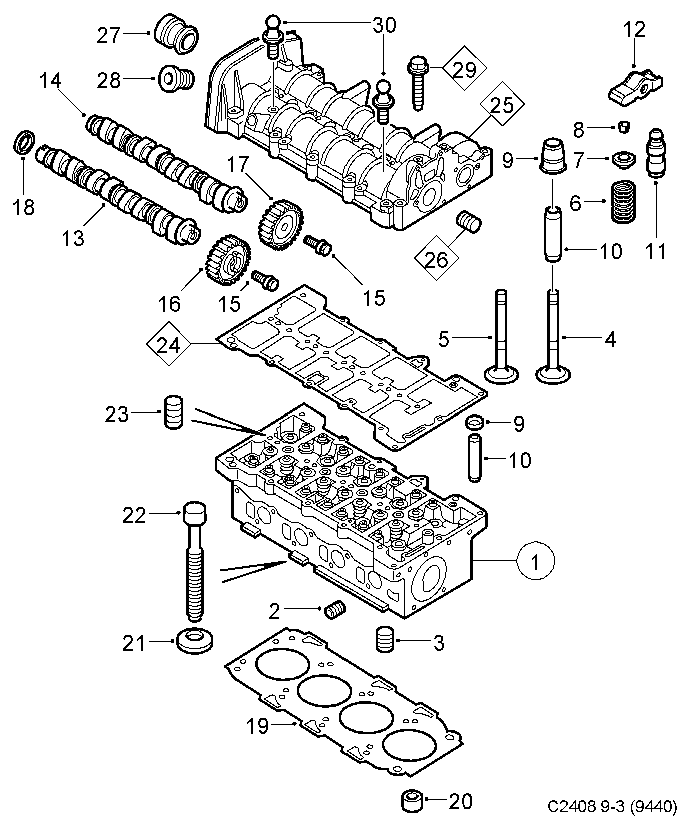 SAAB 93 178 980 - Simering, ax cu came allinparts.ro