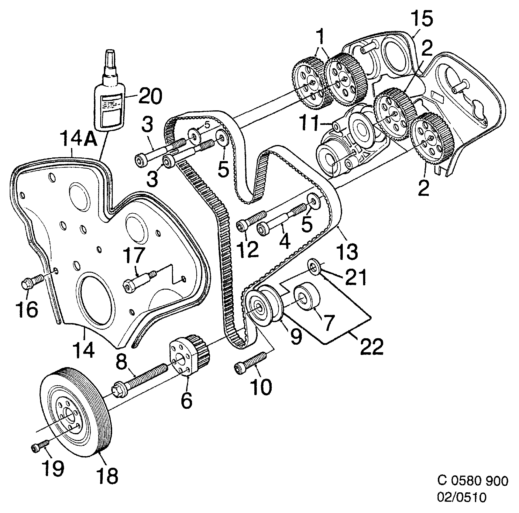 SAAB 45 04 080 - Rola ghidare / conducere, curea distributie allinparts.ro