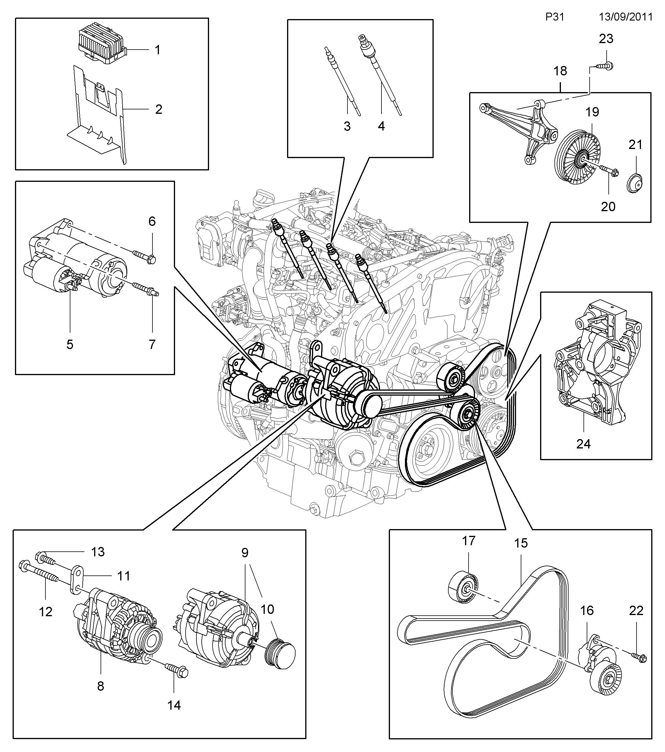 PSA 13 40 269 - Intinzator curea, curea distributie allinparts.ro