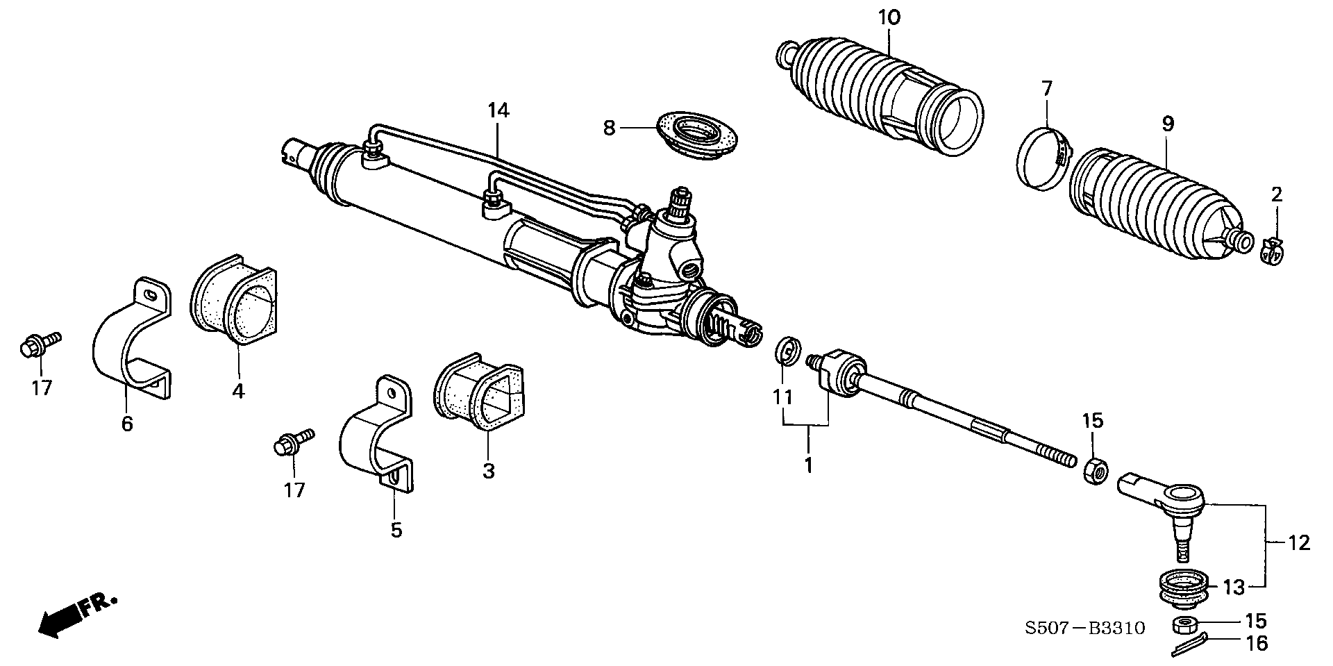 Honda 53534S50003 - Ansamblu burduf, directie allinparts.ro