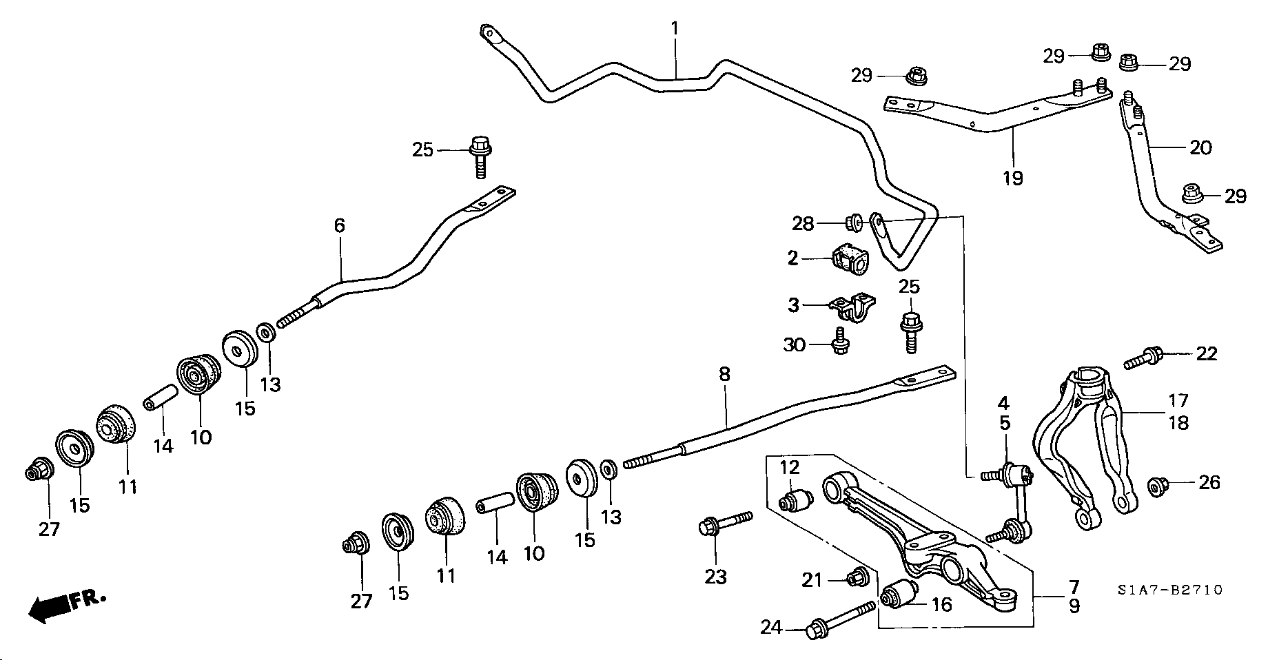 Honda 51320-S84-A01 - Brat / bieleta suspensie, stabilizator allinparts.ro