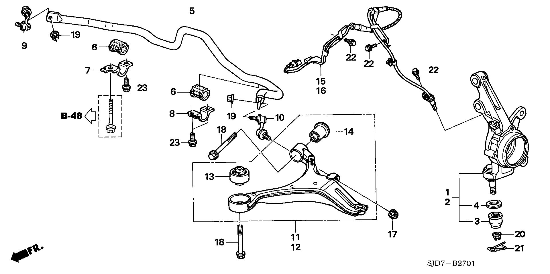 Honda 51320-S5A-003 - Brat / bieleta suspensie, stabilizator allinparts.ro