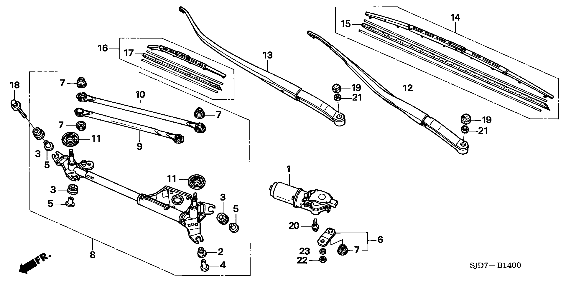 Honda 76630-SJD-G01 - Lamela stergator allinparts.ro