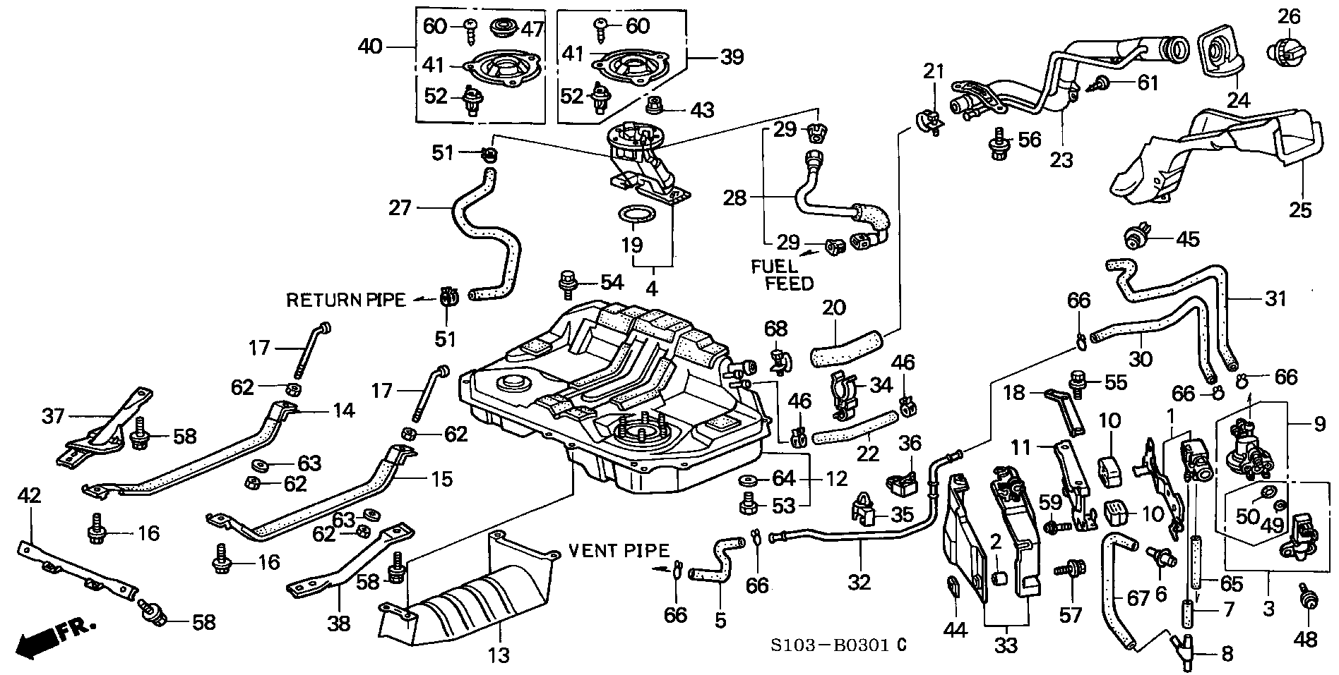 Honda 17040-S10-A10 - Pompa combustibil allinparts.ro