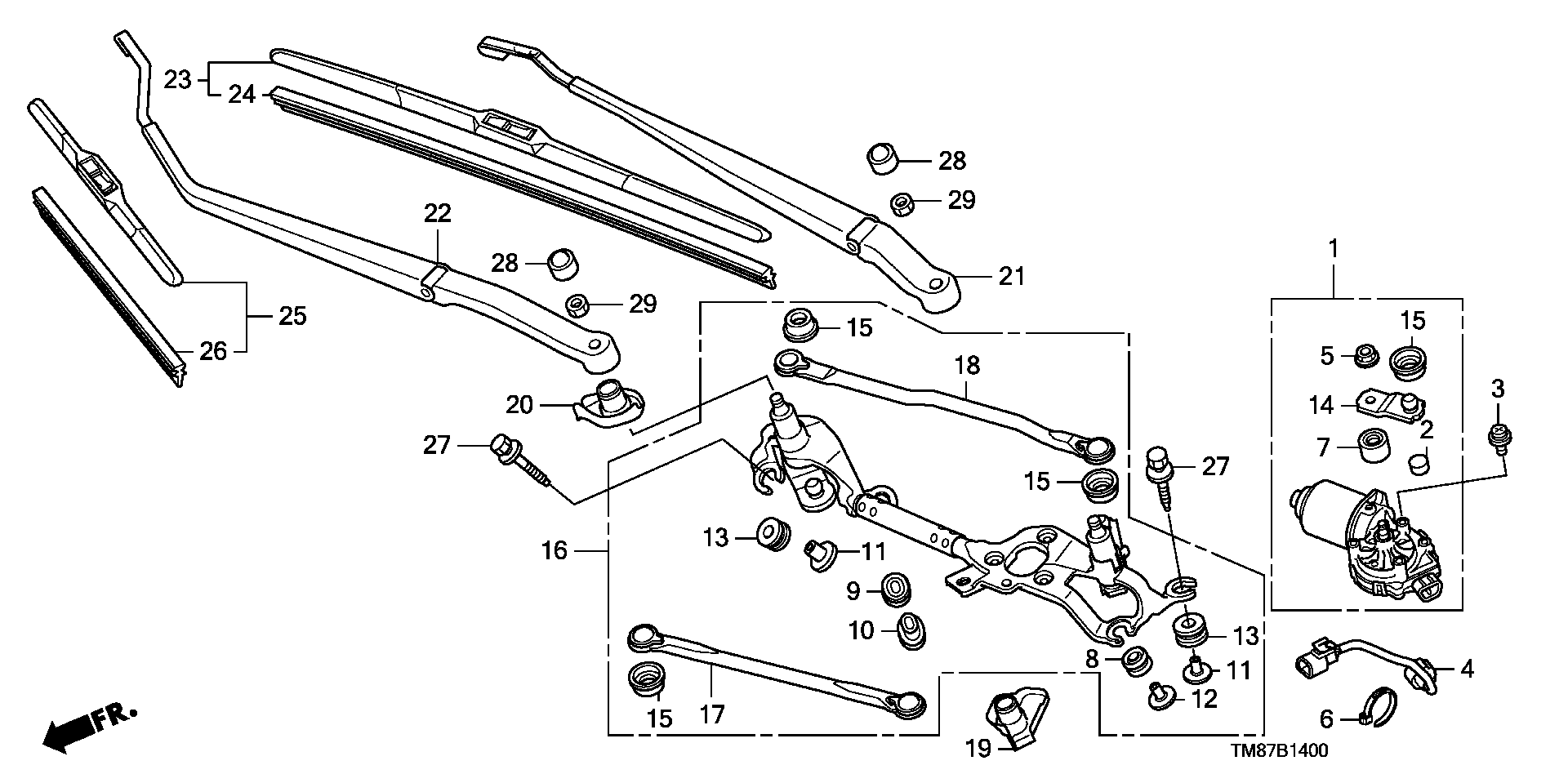 Honda 76630-TM8-G01 - Lamela stergator allinparts.ro