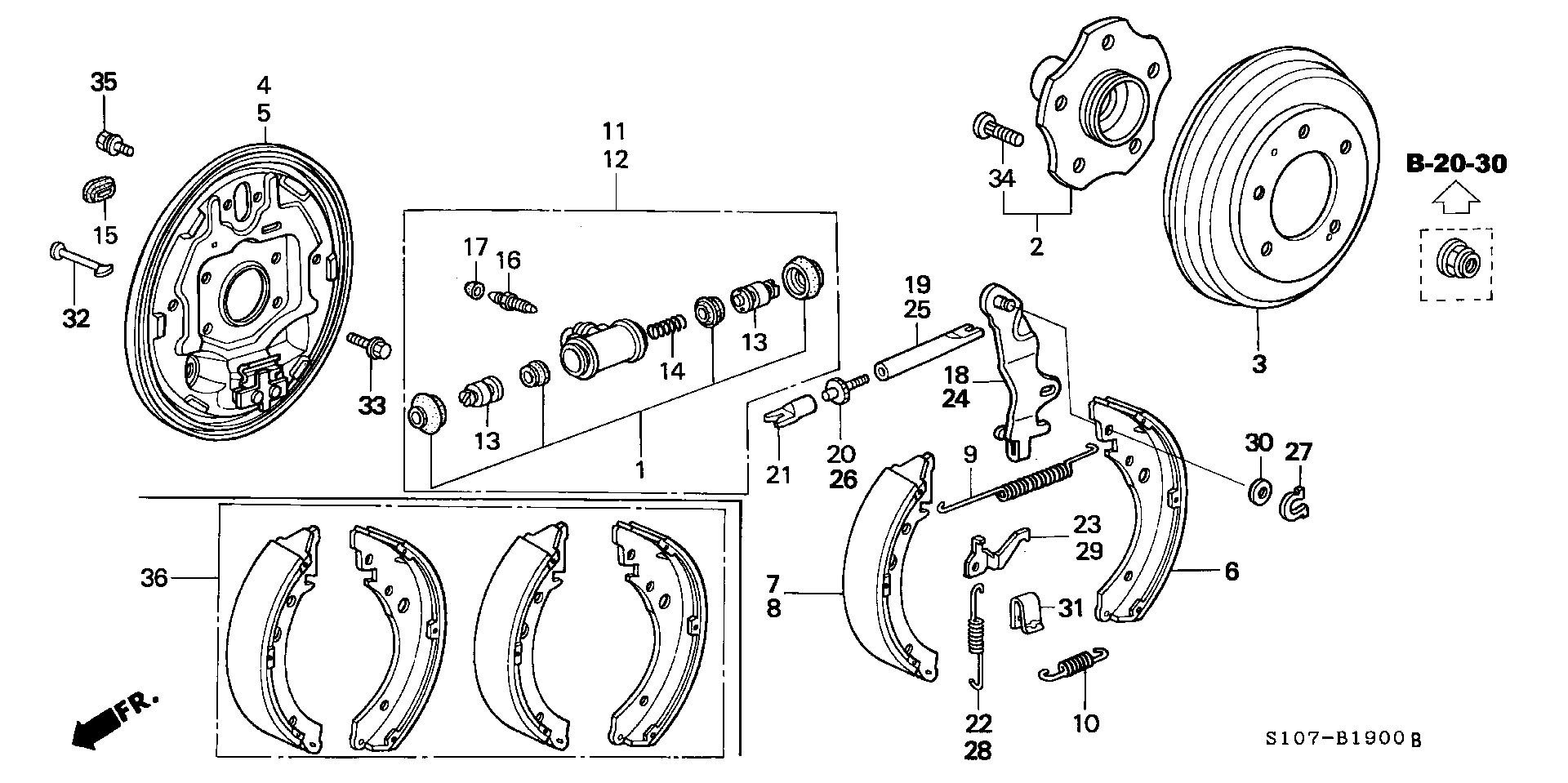 Honda 43154S10A01 - Set saboti frana allinparts.ro