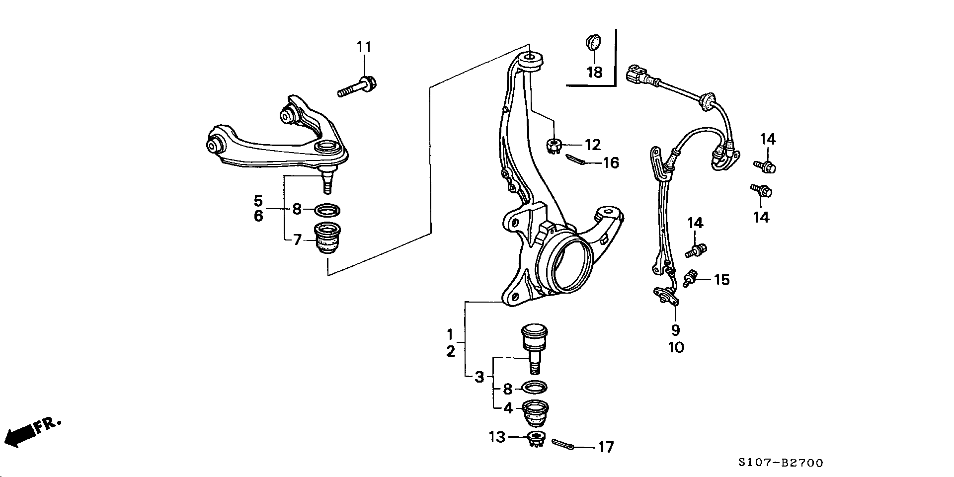 Honda 51460-S10-020 - Brat, suspensie roata allinparts.ro