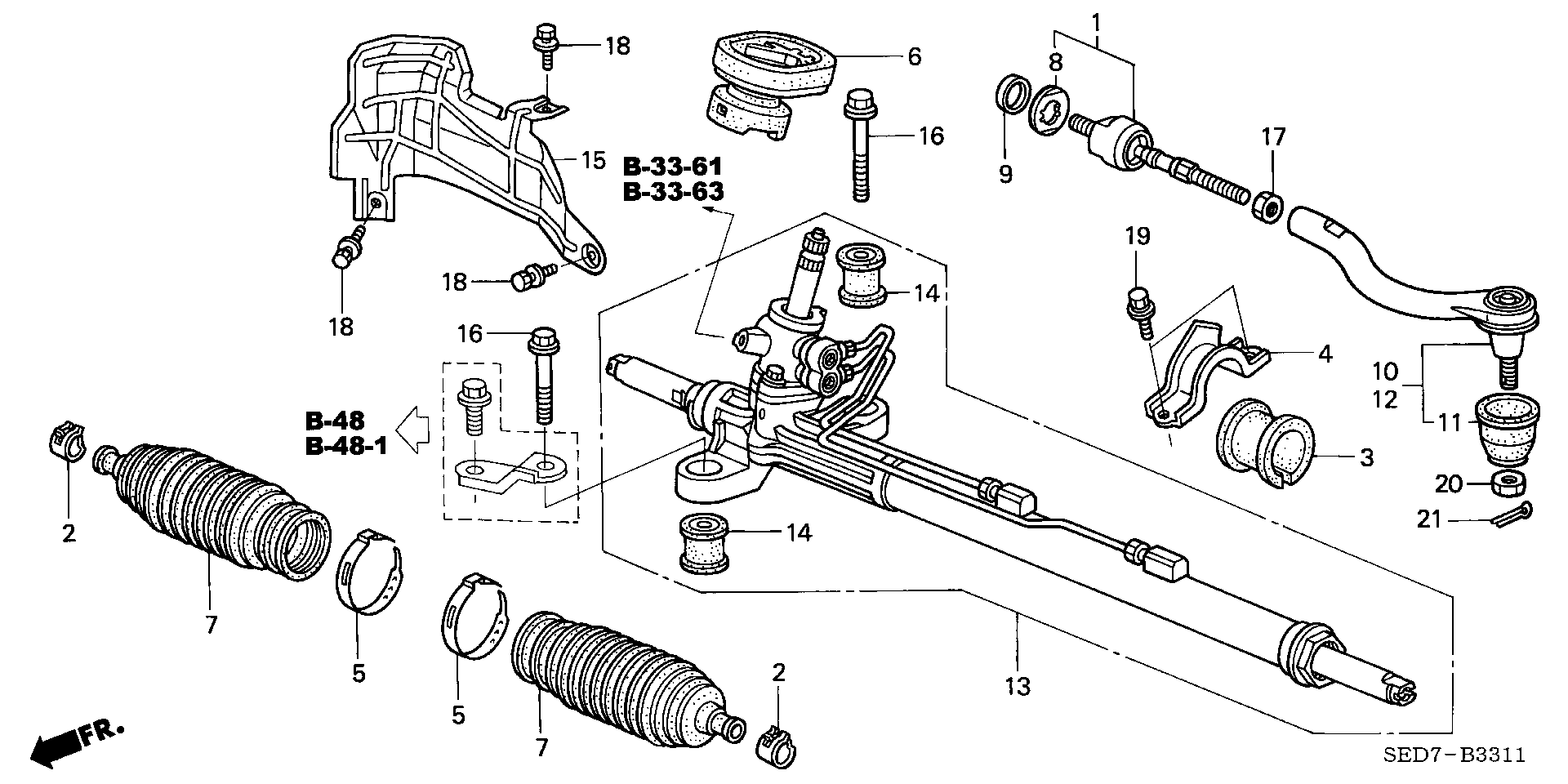 Honda 53534-SEDG01 - Ansamblu burduf, directie allinparts.ro