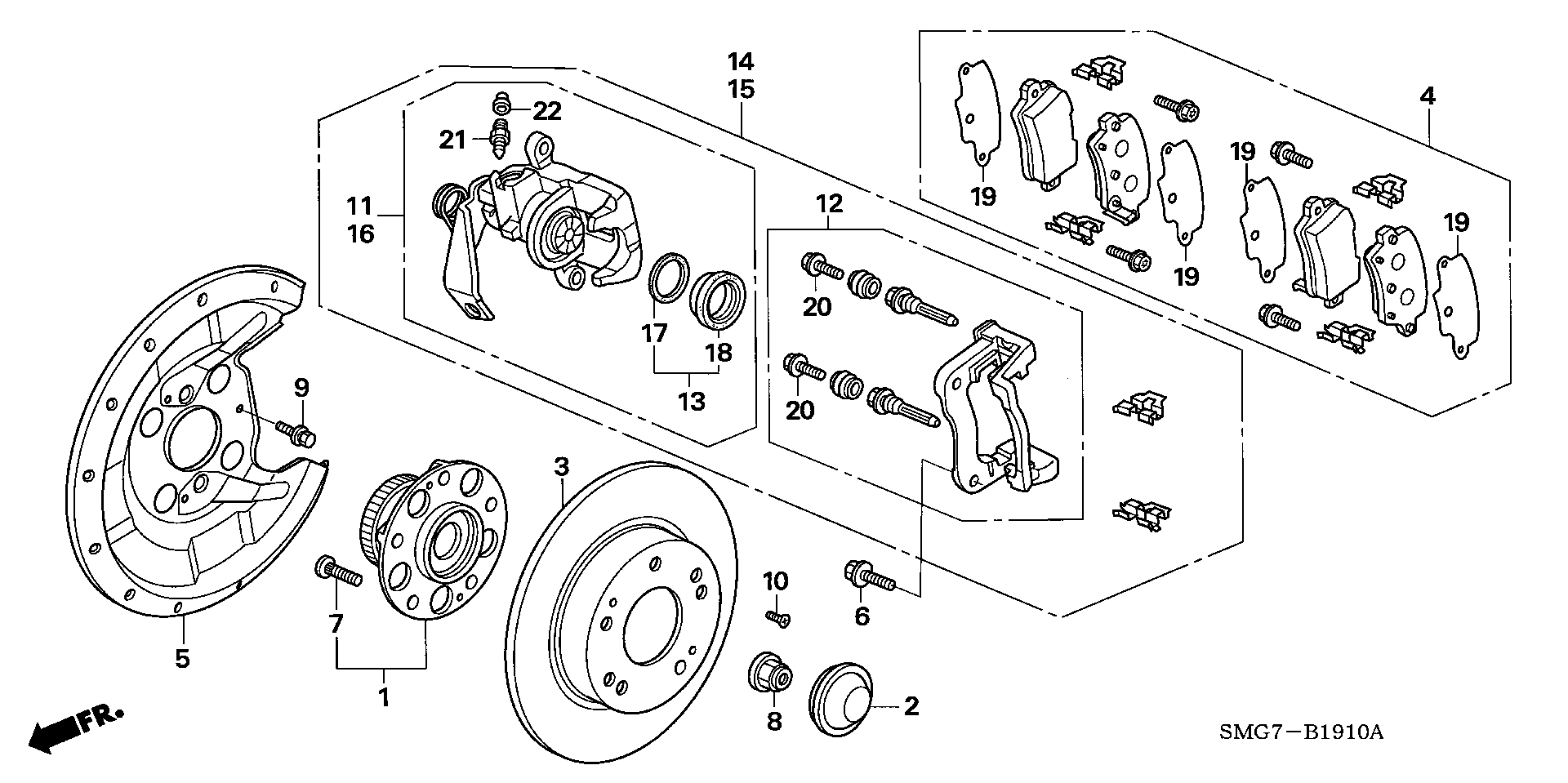 Honda 43019-SMG-E01 - Etrier frana allinparts.ro