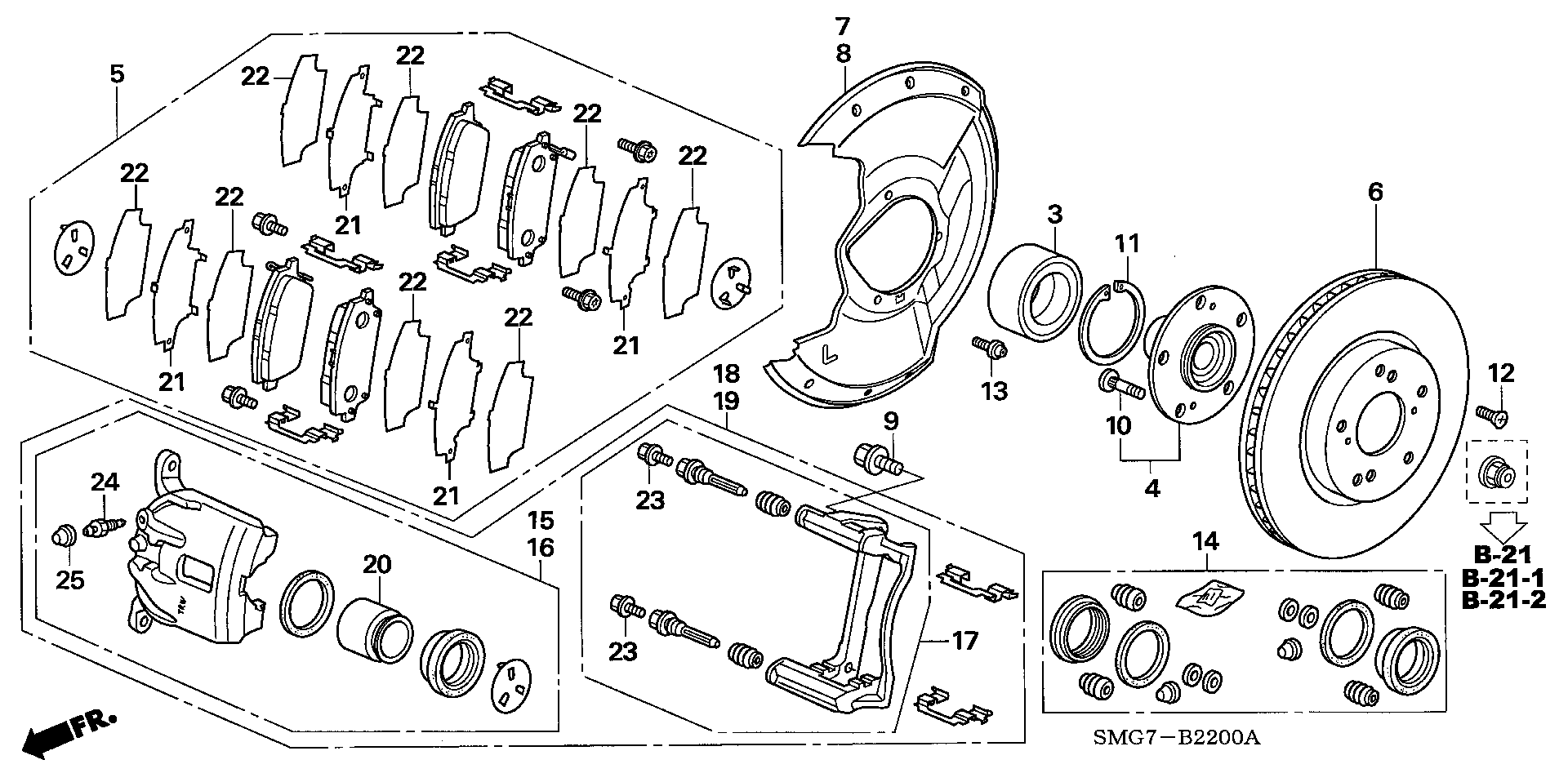 Honda 45013SMGE01 - Etrier frana allinparts.ro