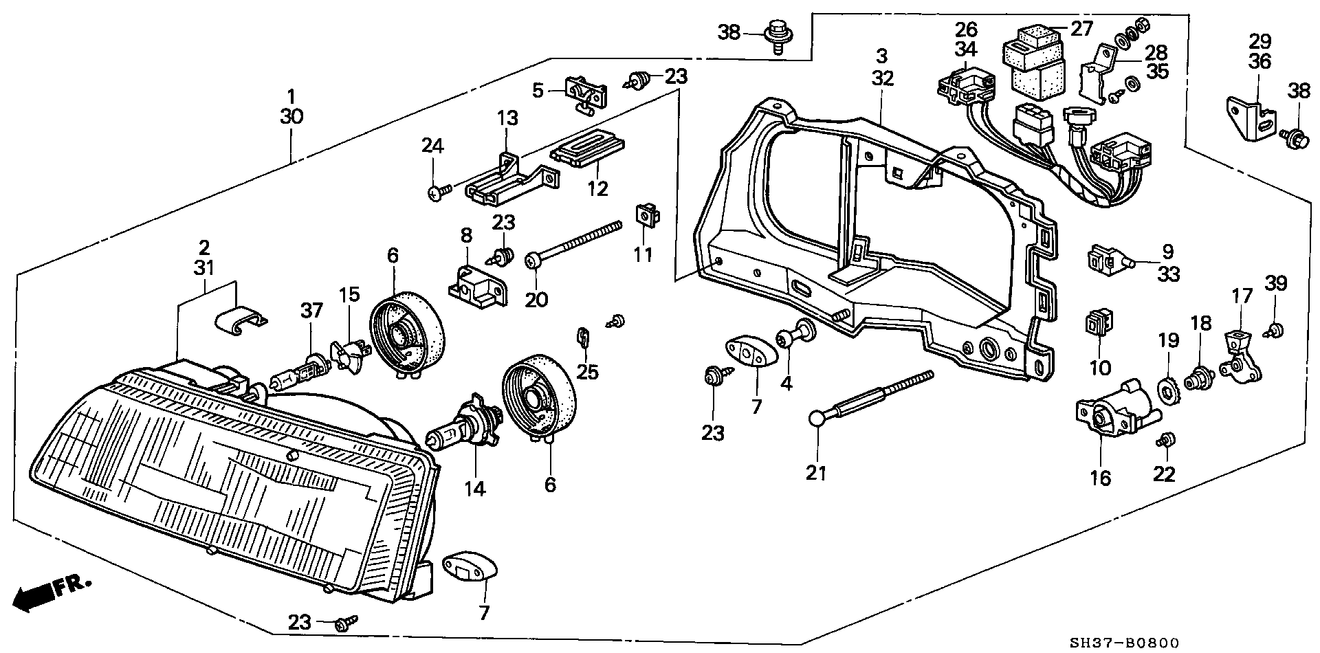 Honda 33115-692-741 - Bec, proiector ceata allinparts.ro