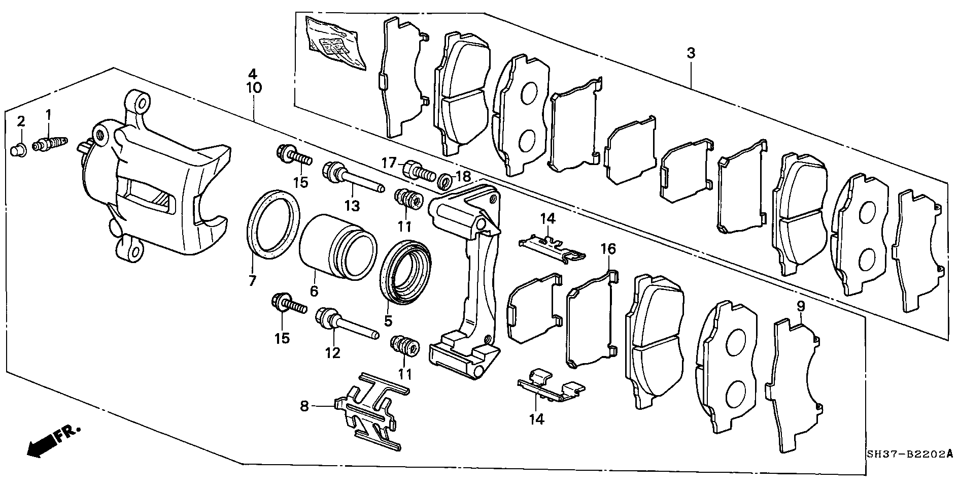 Honda 45022-SH3-G03 - Set placute frana,frana disc allinparts.ro