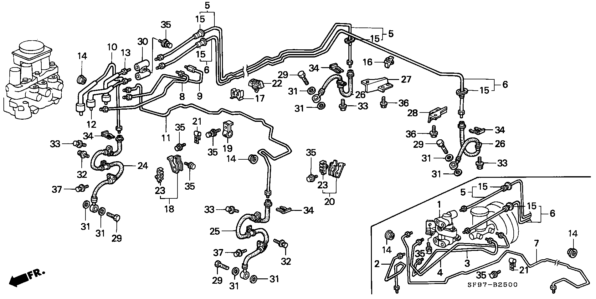 Honda 46430-SF1-023 - Furtun frana allinparts.ro