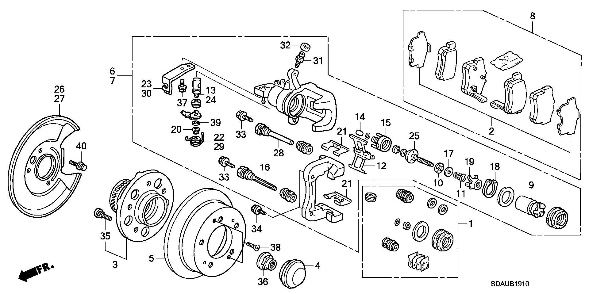 Honda 43019SDCA00 - Etrier frana allinparts.ro