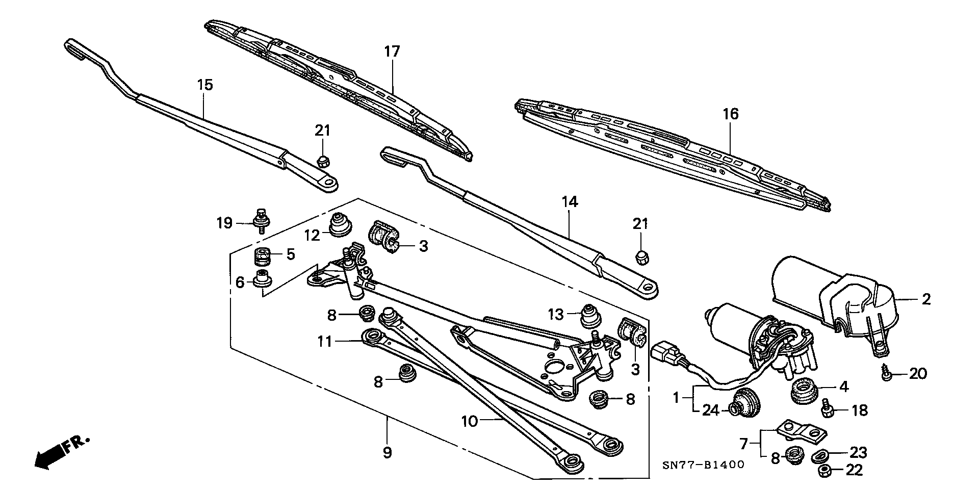 Honda 76620SN7G05 - Lamela stergator allinparts.ro