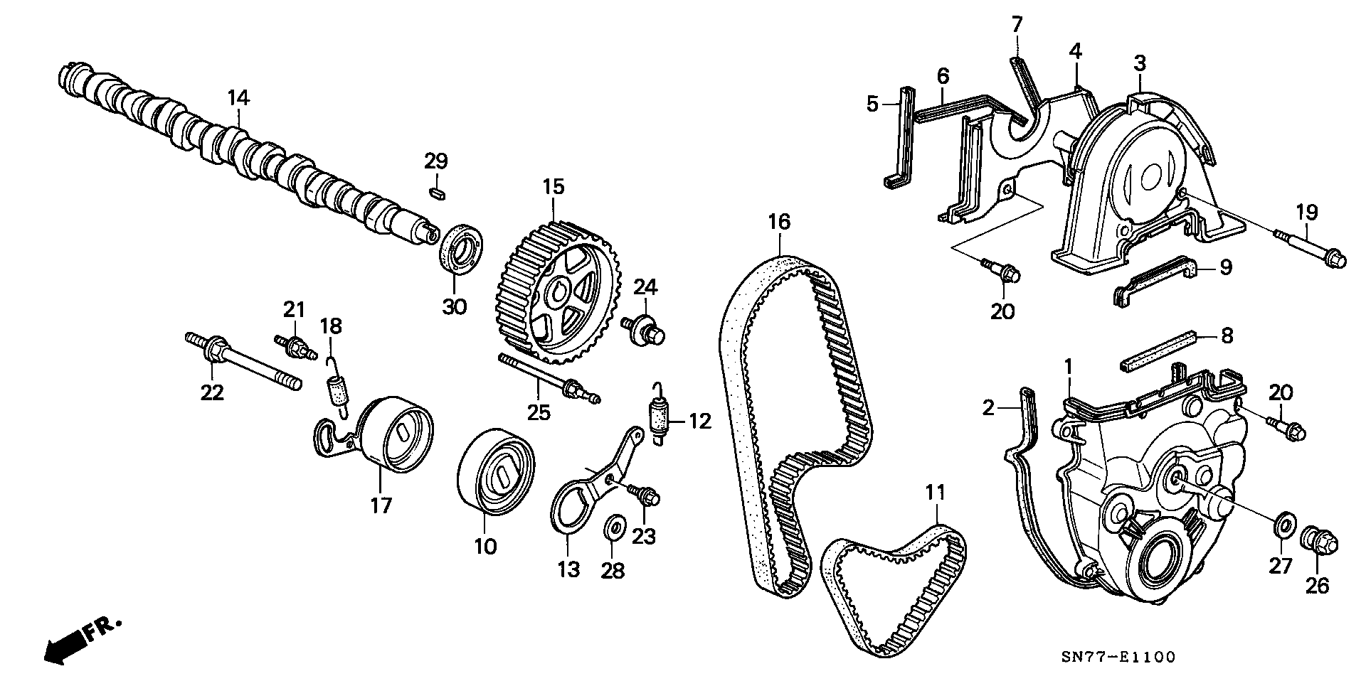 Honda 14400-P45-G01 - Curea de distributie allinparts.ro
