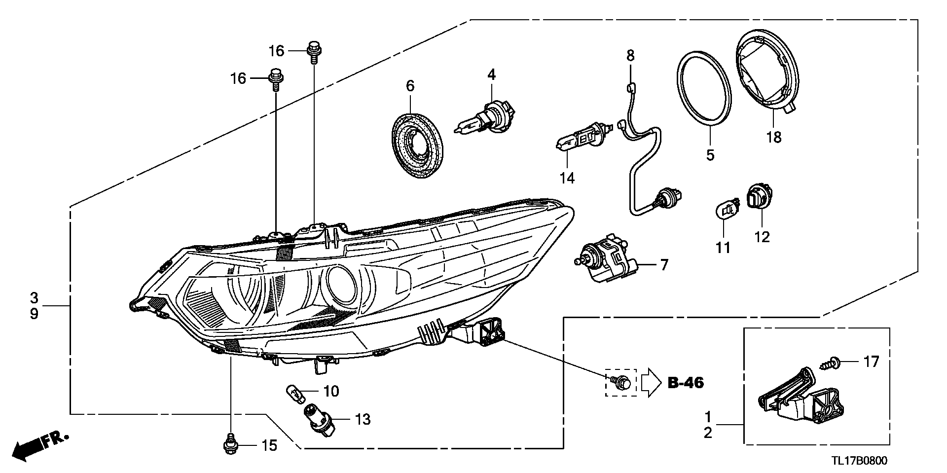 Honda 33115-S84-A11 - Bec, proiector ceata allinparts.ro
