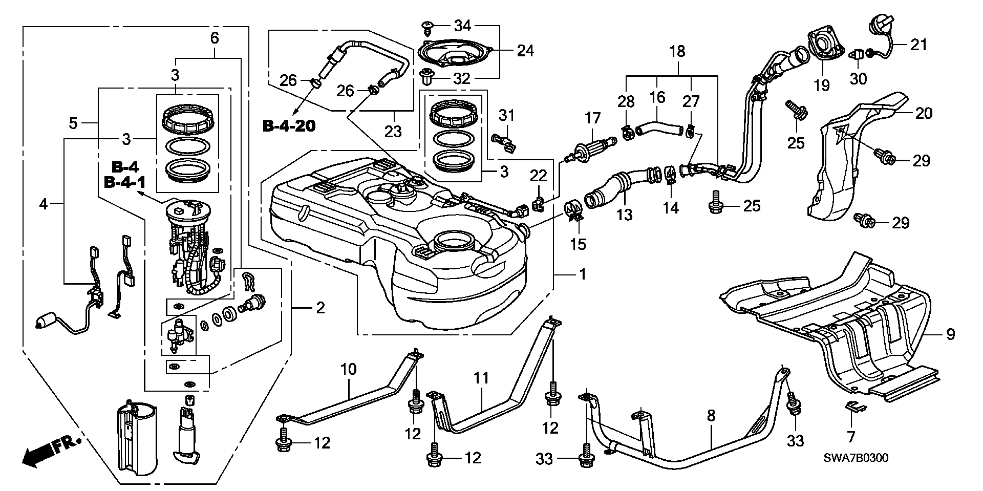Honda 17045-SWT-E00 - Pompa combustibil allinparts.ro