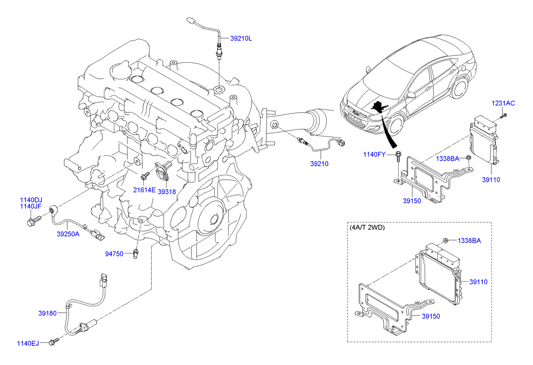 KIA-HYUNDAI 39210 2B140 - Sonda Lambda allinparts.ro