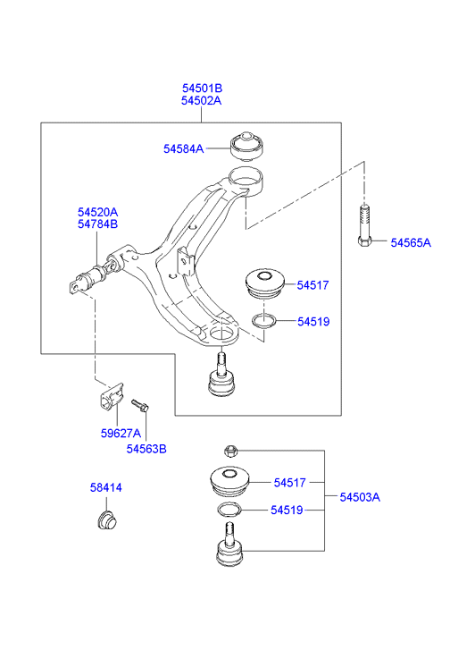KIA-HYUNDAI 54501-2C002 - Brat, suspensie roata allinparts.ro