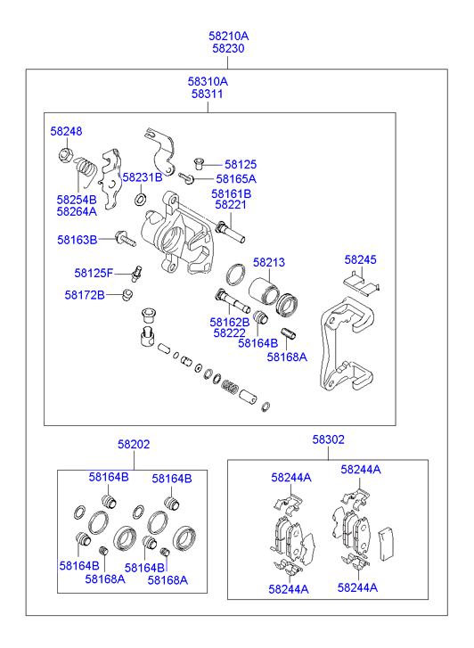 KIA-HYUNDAI 58311-2DA10 - Set reparatie, etrier allinparts.ro
