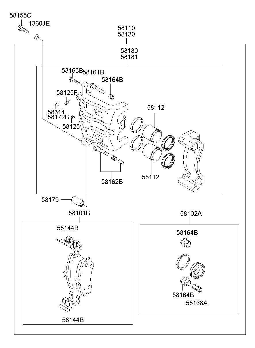 KIA-HYUNDAI 58110-H1000 - Etrier frana allinparts.ro