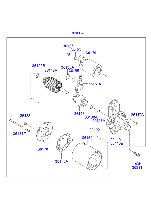 KIA-HYUNDAI 36100 2B502 - Starter allinparts.ro