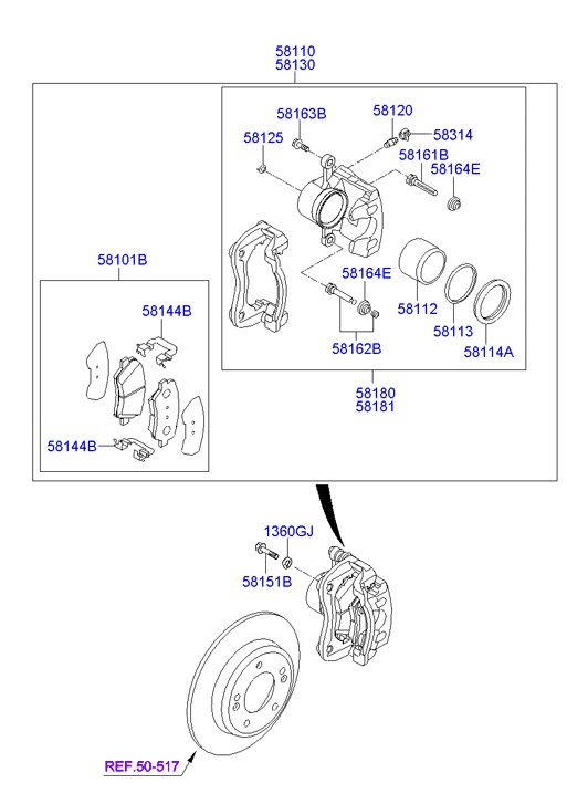 KIA-HYUNDAI 581012VA20 - Set placute frana,frana disc allinparts.ro