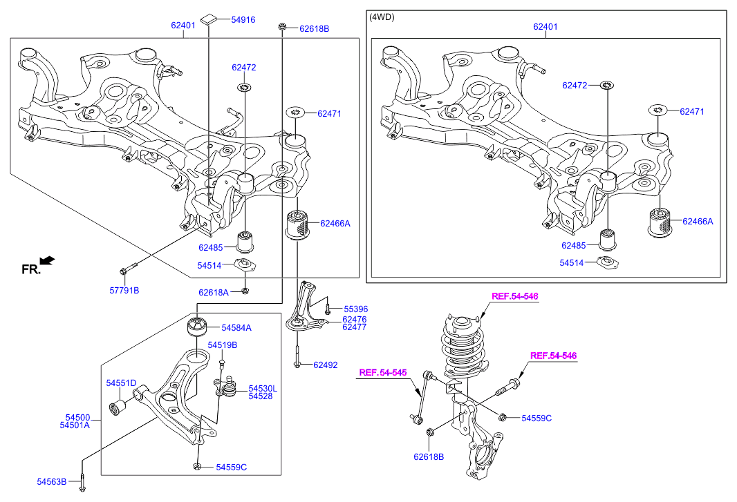 KIA-HYUNDAI 54584 D3000 - Suport,trapez allinparts.ro