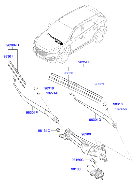 KIA-HYUNDAI 98361-1R100 - Lamela stergator allinparts.ro