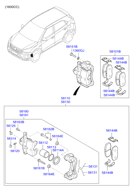 KIA-HYUNDAI 58130M0100 - Set reparatie, etrier allinparts.ro