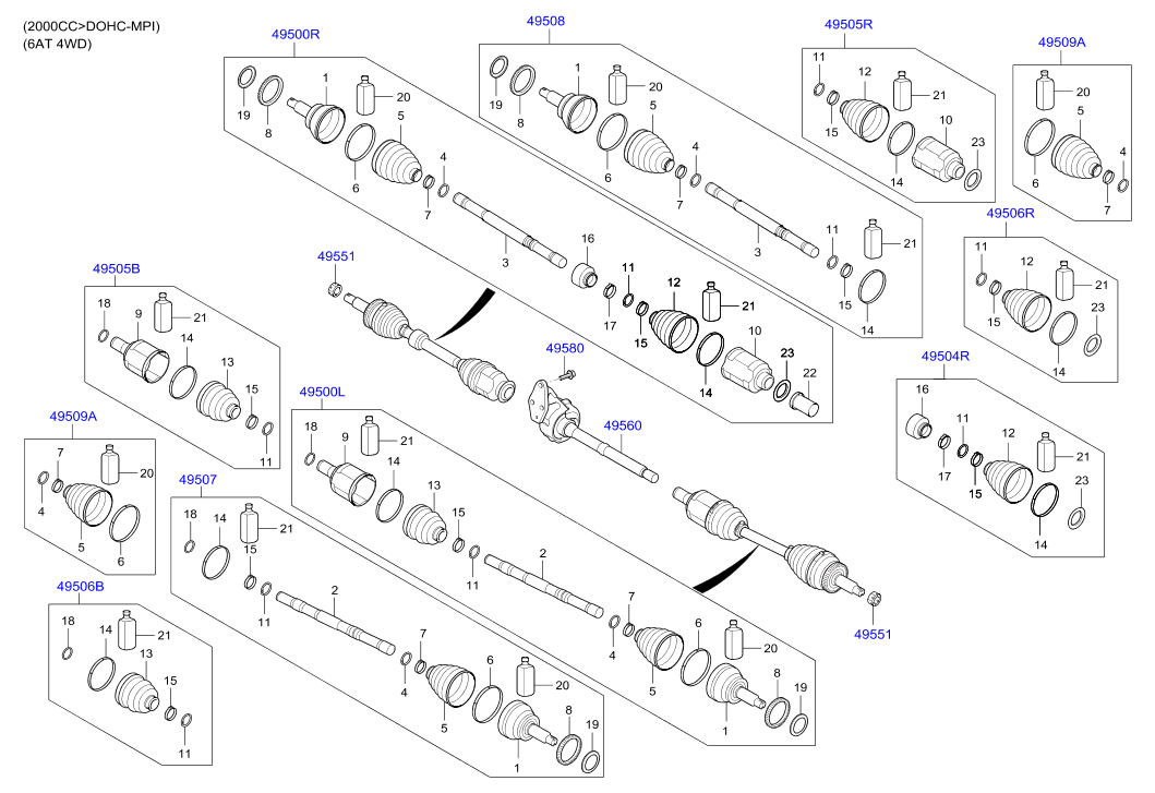 KIA-HYUNDAI 49501-M0400 - Set articulatie, planetara allinparts.ro
