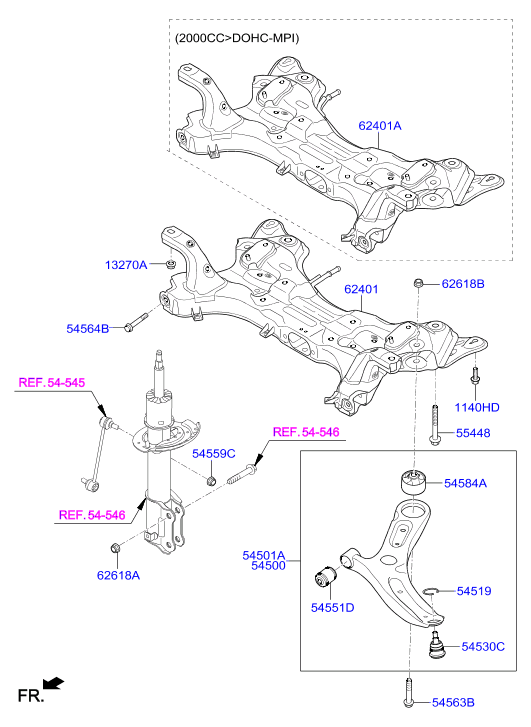 KIA-HYUNDAI 54501-M0000 - Suport,trapez allinparts.ro
