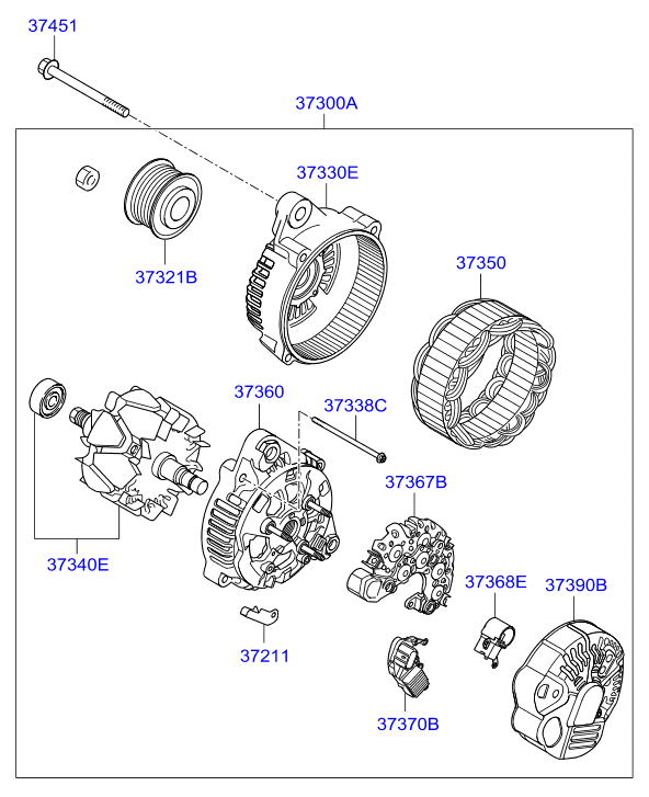 KIA-HYUNDAI 3730025310 - Generator / Alternator allinparts.ro