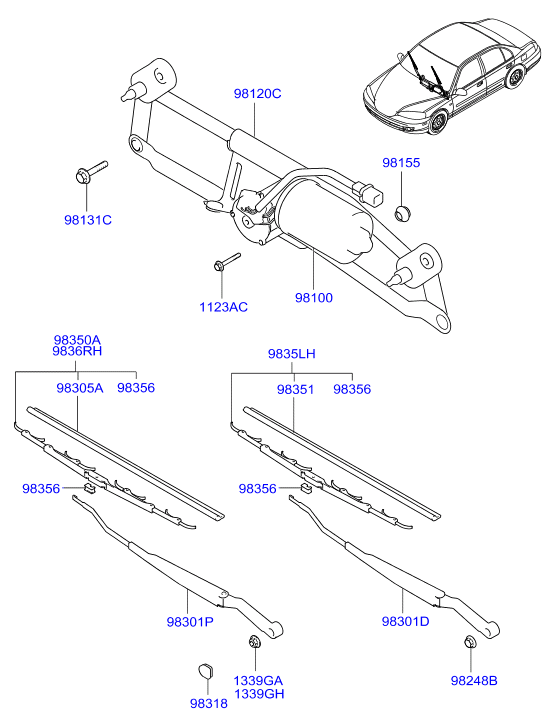 KIA-HYUNDAI 9835028020 - Lamela stergator allinparts.ro