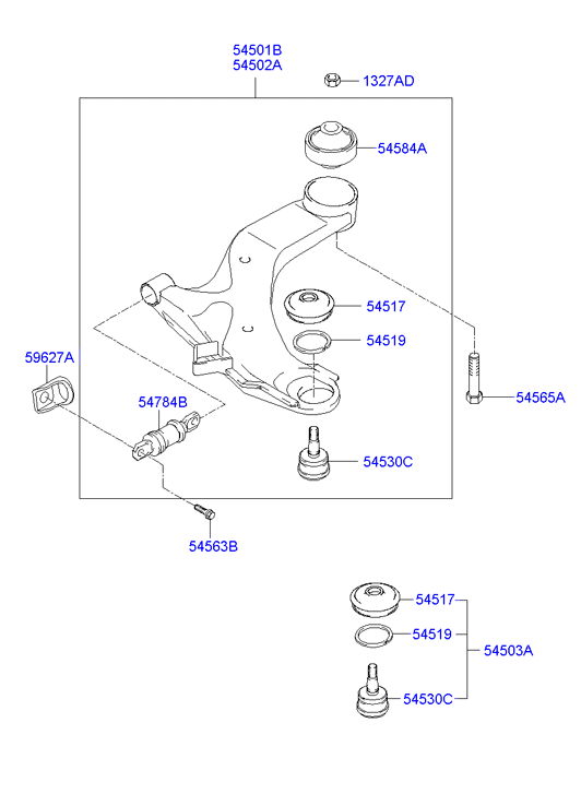 KIA-HYUNDAI 54501-2D000 - Brat, suspensie roata allinparts.ro