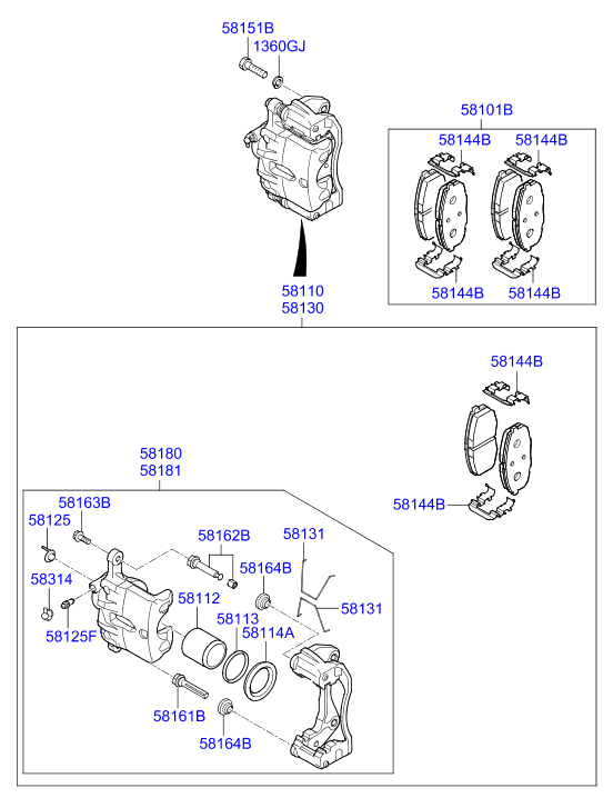 KIA-HYUNDAI 58101F2A00 - Set placute frana,frana disc allinparts.ro