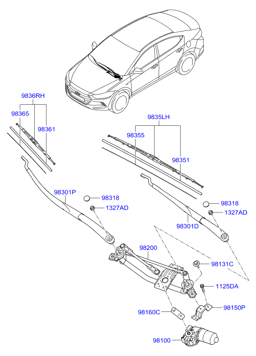 KIA-HYUNDAI 983602S000 - Lamela stergator allinparts.ro