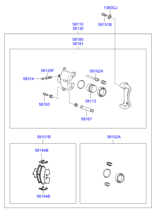 KIA-HYUNDAI 58110-25100 - Set reparatie, etrier allinparts.ro