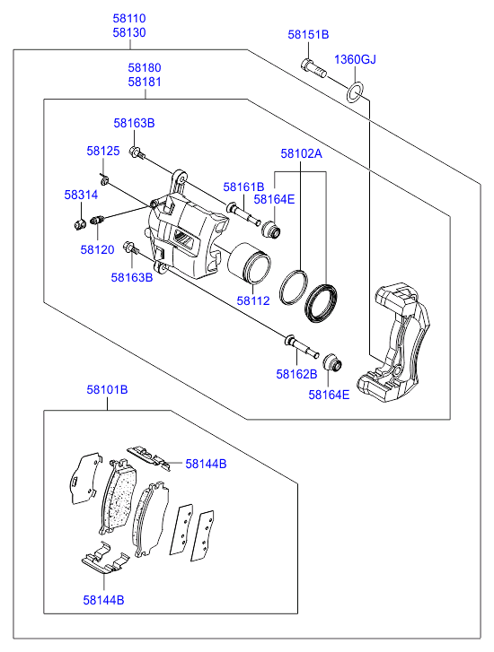 KIA-HYUNDAI 581801GA00 - Etrier frana allinparts.ro
