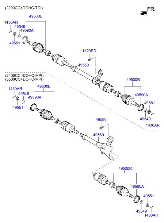 KIA-HYUNDAI 495012B700 - Set articulatie, planetara allinparts.ro