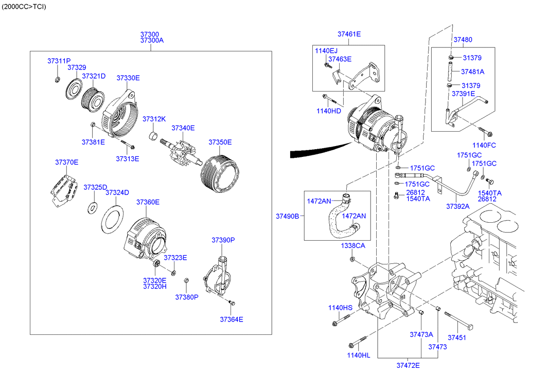 KIA-HYUNDAI 37300-38700 - Generator / Alternator allinparts.ro