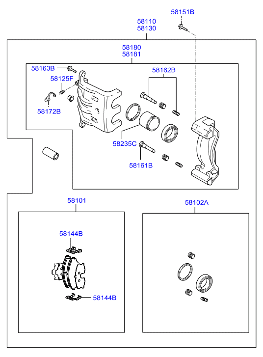 KIA-HYUNDAI 581303A200 - Etrier frana allinparts.ro