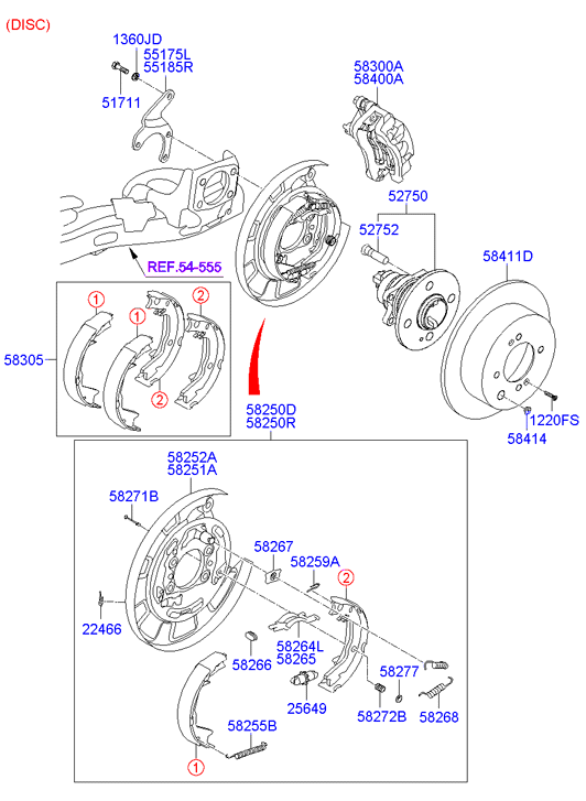 KIA-HYUNDAI 58350-1JA30 - Set saboti frana allinparts.ro