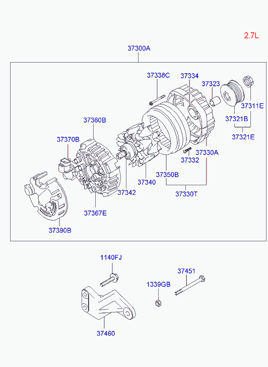 KIA-HYUNDAI 37300-38400 - Generator / Alternator allinparts.ro