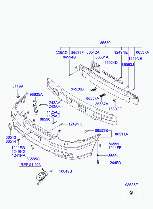 KIA-HYUNDAI 1864955009 - Bec, proiector ceata allinparts.ro