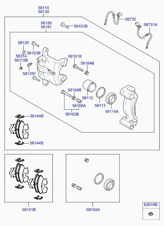 KIA-HYUNDAI 581302E000 - Etrier frana allinparts.ro