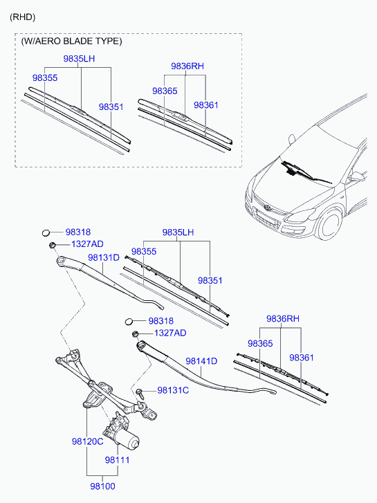 VAG 983502L000 - Lamela stergator allinparts.ro