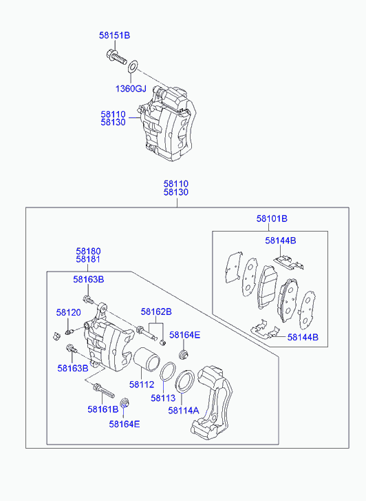 GM 581302Y050 - Etrier frana allinparts.ro