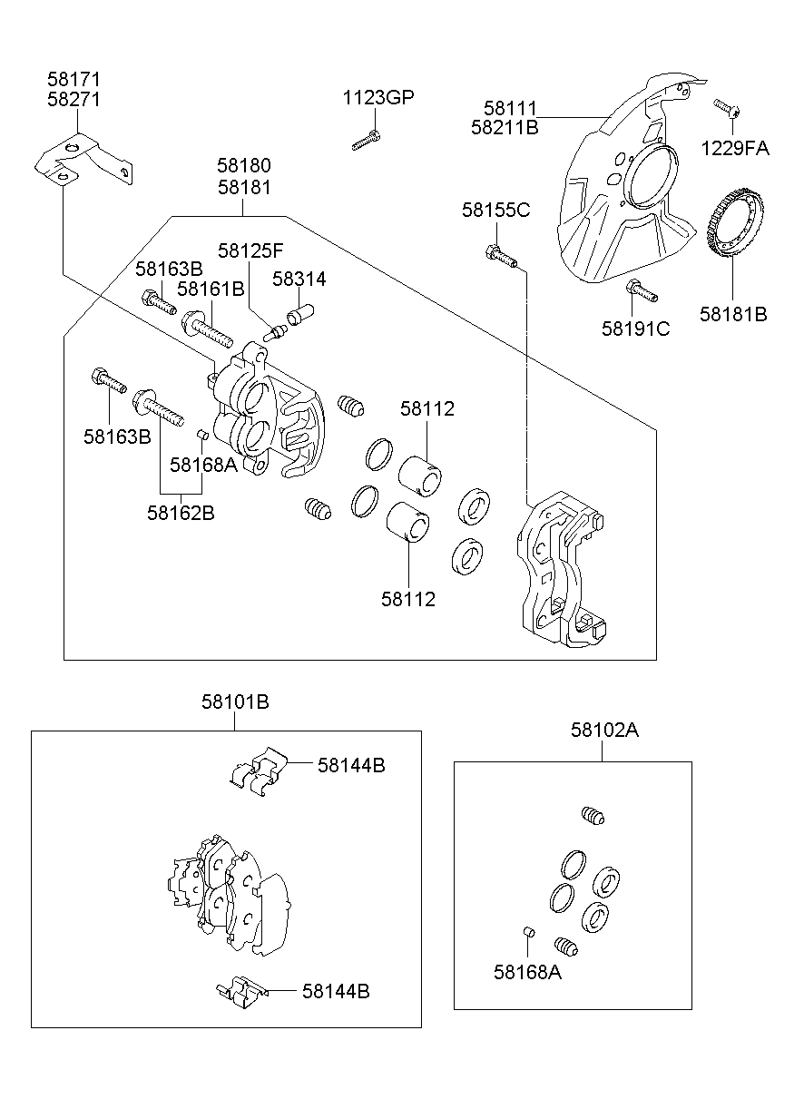KIA-HYUNDAI 58190-4AA00 - Etrier frana allinparts.ro